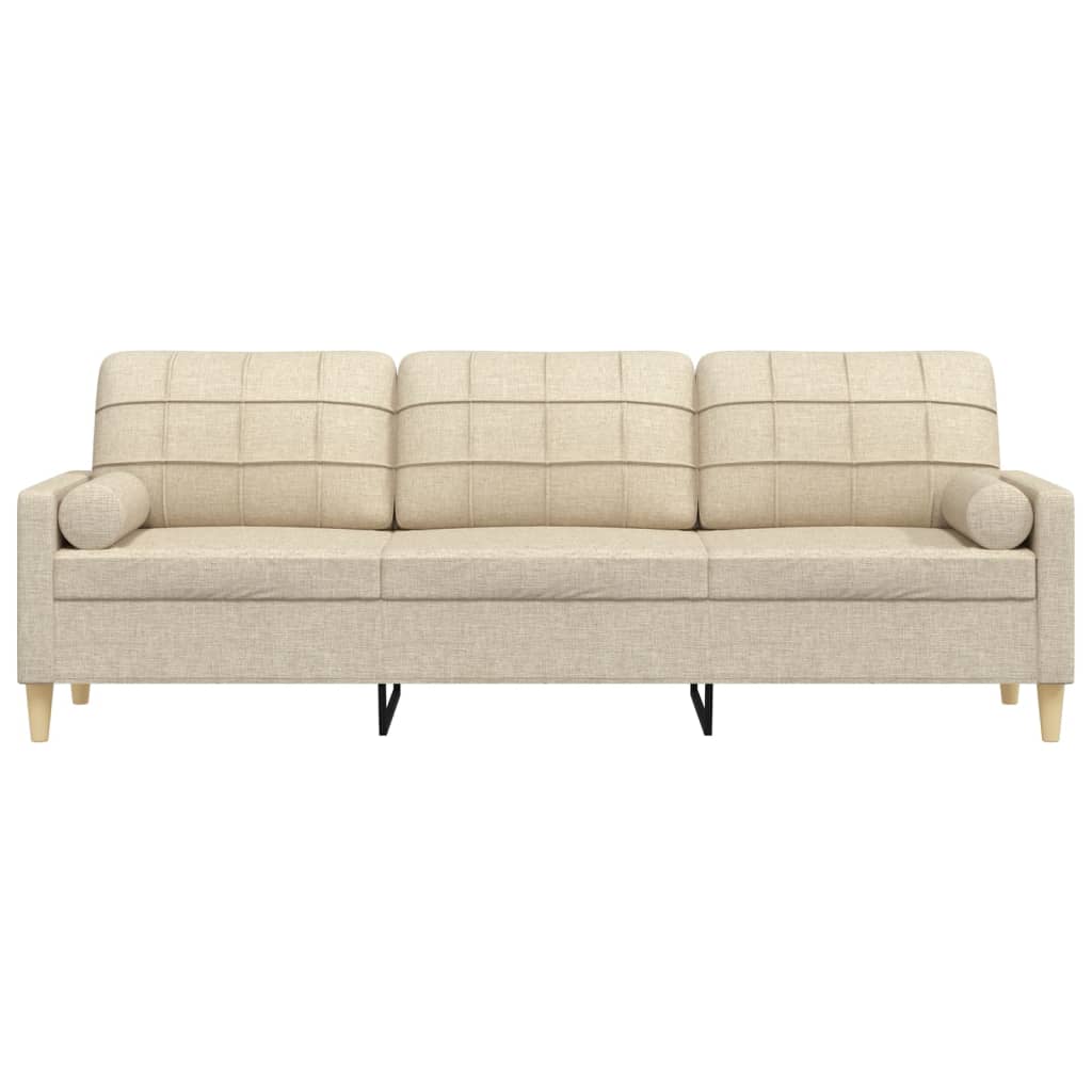 2-Sitzer-Sofa mit Zierkissen Braun 120 cm Stoff