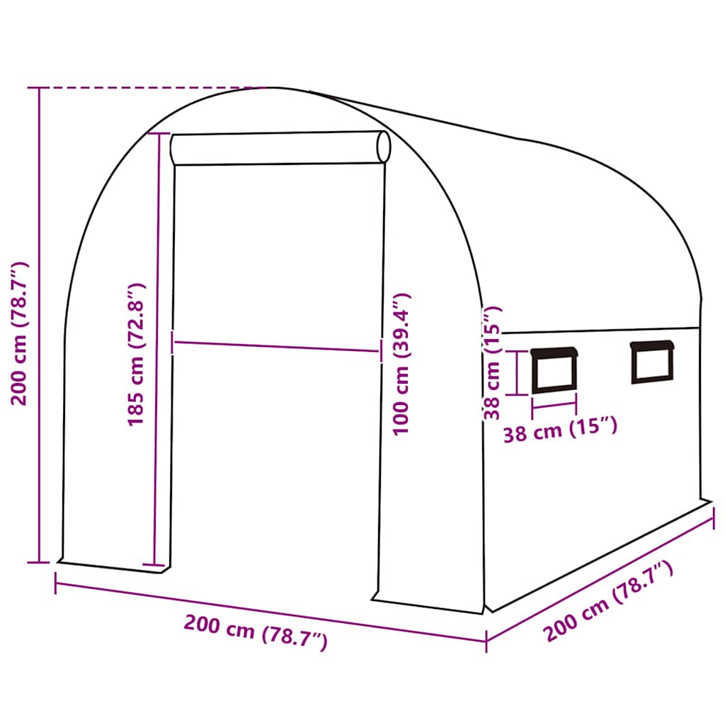 Ersatzabdeckung für Gewächshaus (4,5 m²) 300x150x200 cm Grün