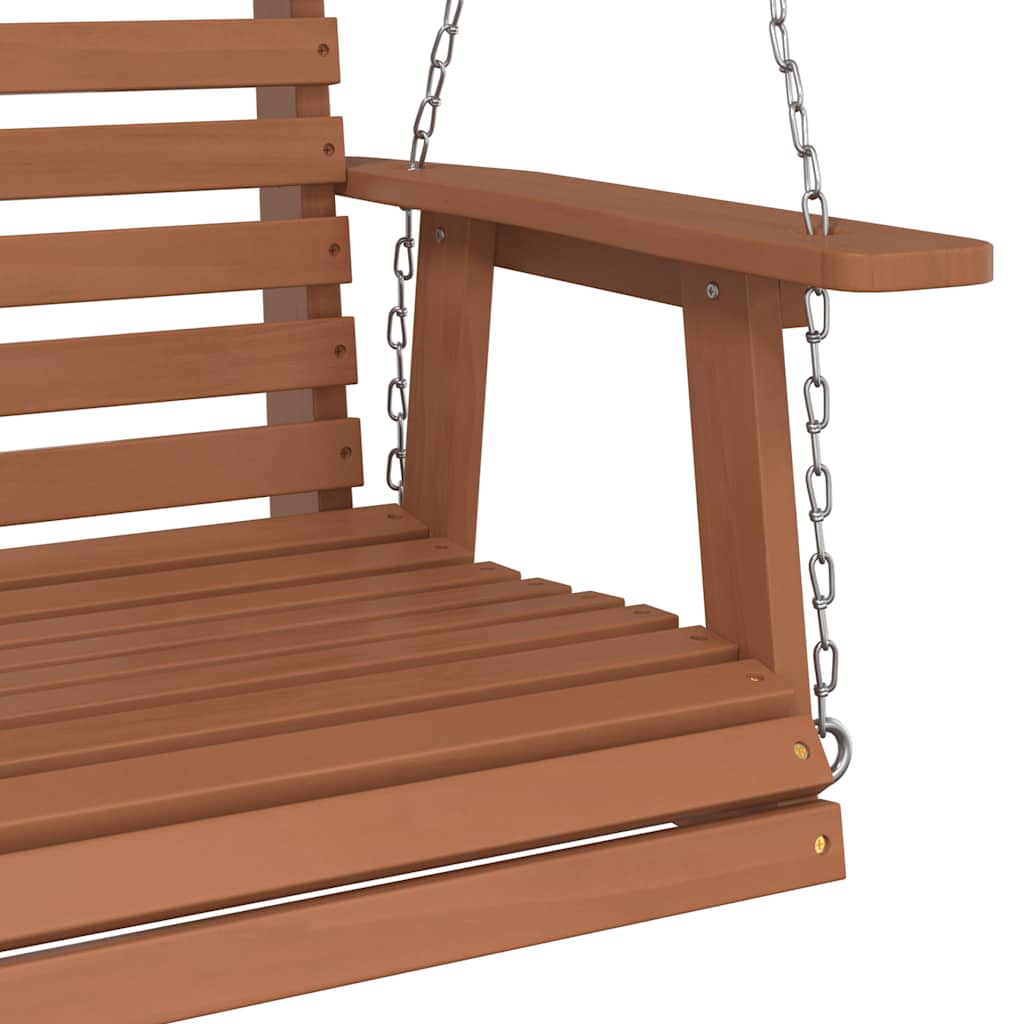 Garten-Hängestuhl mit Metallketten Braun Massivholz Tanne