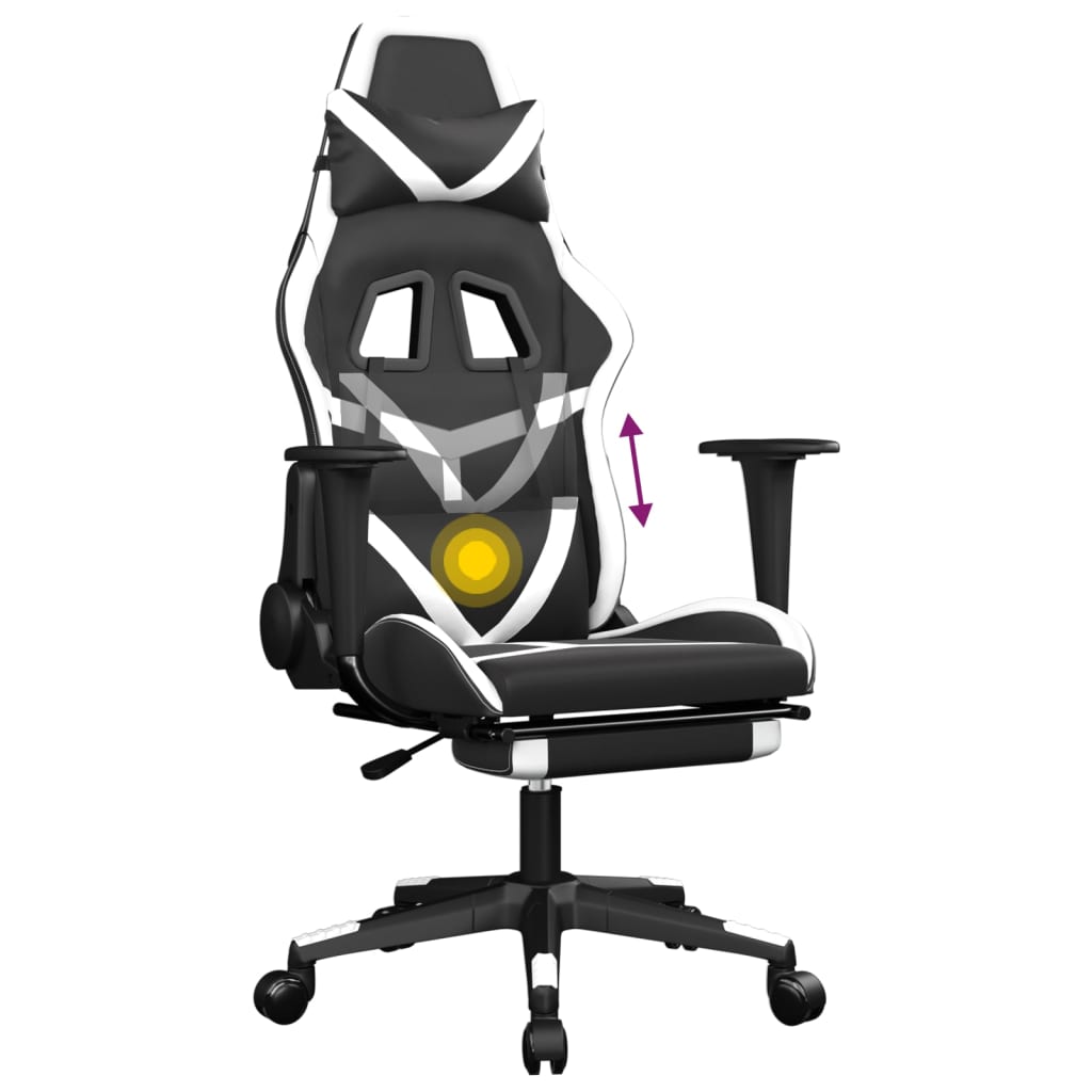 Gaming-Stuhl mit Massagefunktion Schwarz und Grün Kunstleder