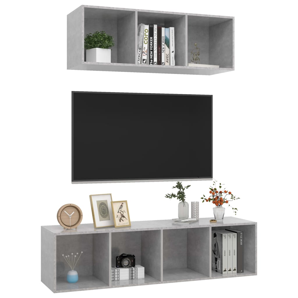 2-tlg. TV-Schrank-Set Weiß Holzwerkstoff