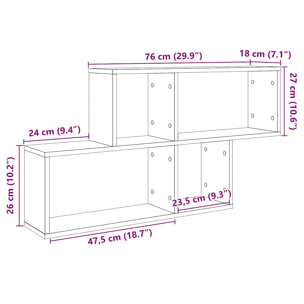 Wandregal Weiß 100x18x53 cm Holzwerkstoff