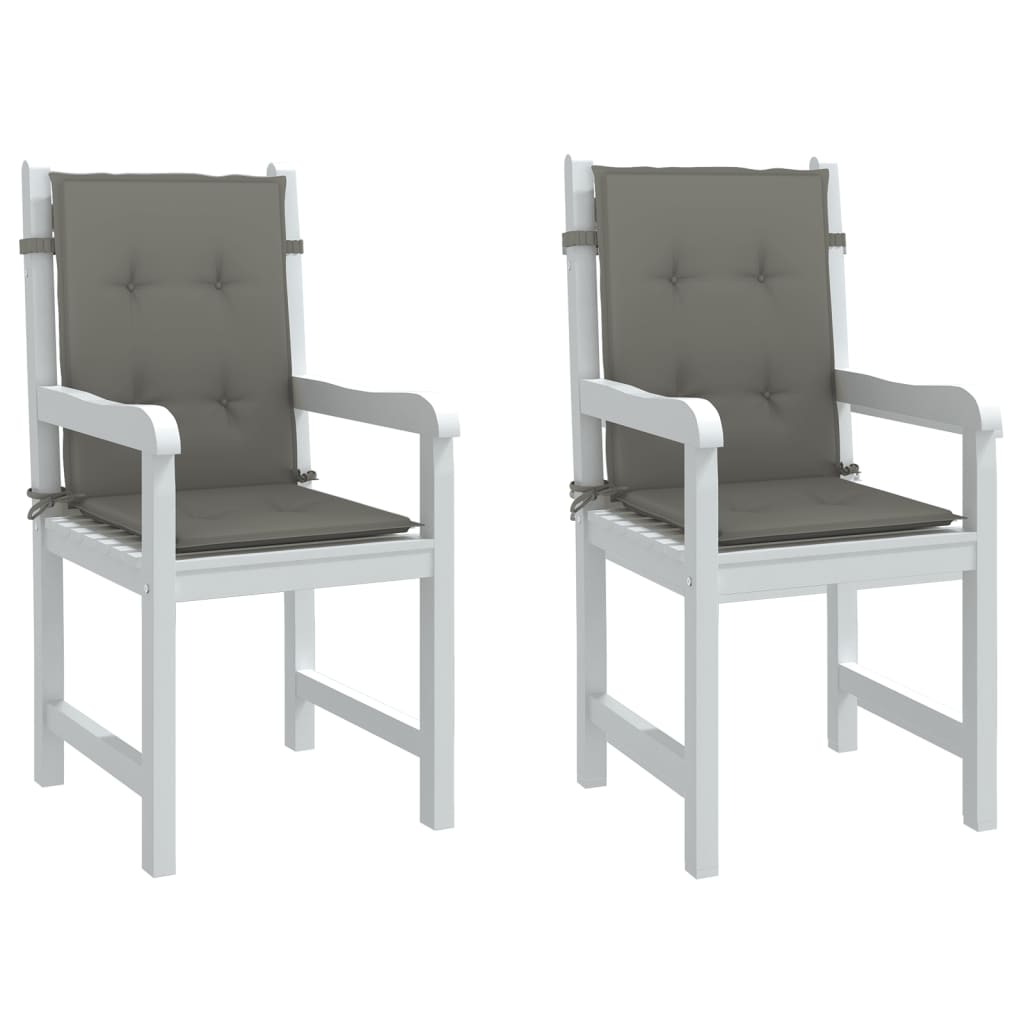 Niedriglehner-Auflagen 2 Stk Melange Anthrazit 100x50x7cm Stoff