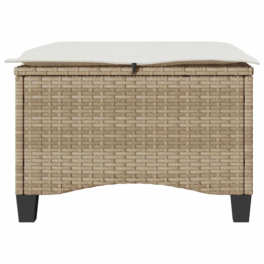 Gartenhocker mit Kissen 2 Stk. Schwarz 55x55x36 cm Poly Rattan