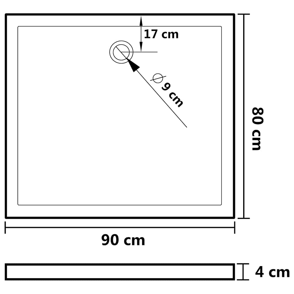 Duschtasse ABS Rechteckig 70x90 cm