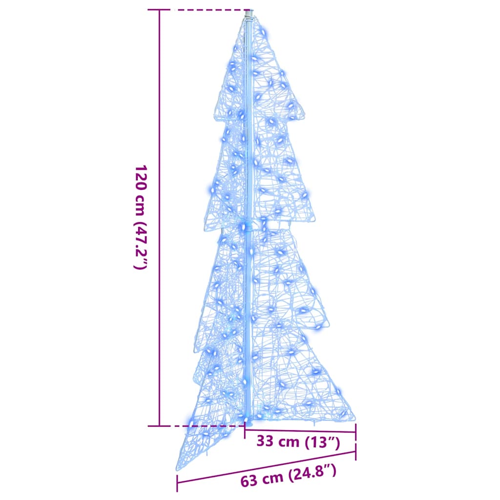 Weihnachtsbaum mit 100 LEDs Warmes Weiß 120 cm Acryl