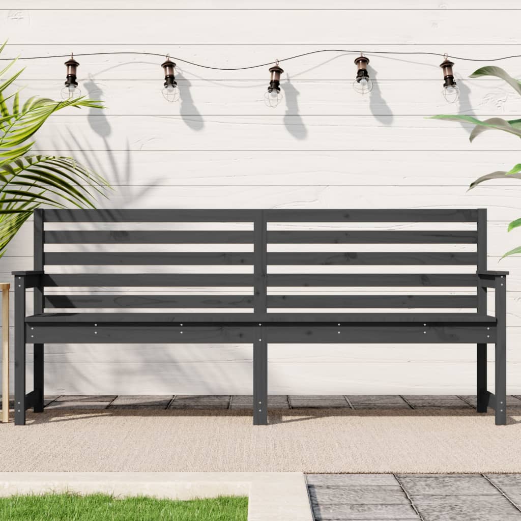 Gartenbank Grau 109x48x91,5 cm Massivholz Kiefer