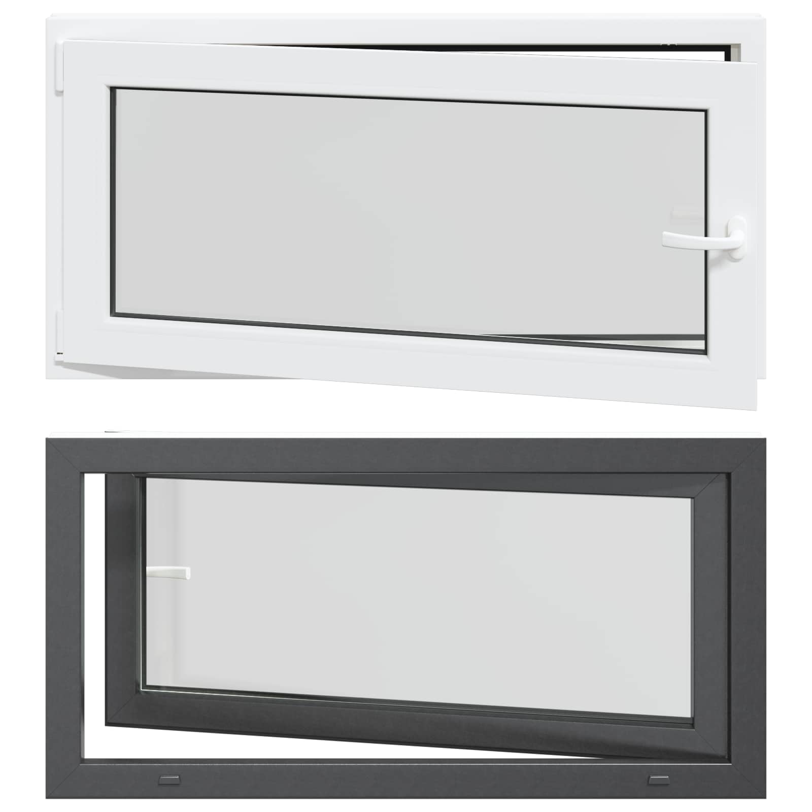 Kellerfenster RISOR 50 x 50 cm PVC und Glas Weiß
