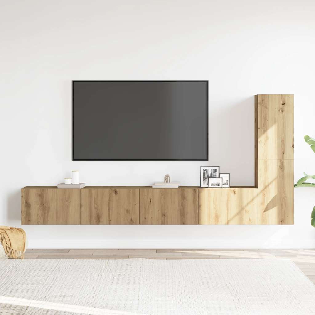 4-tlg. TV-Schrank-Set Weiß Holzwerkstoff