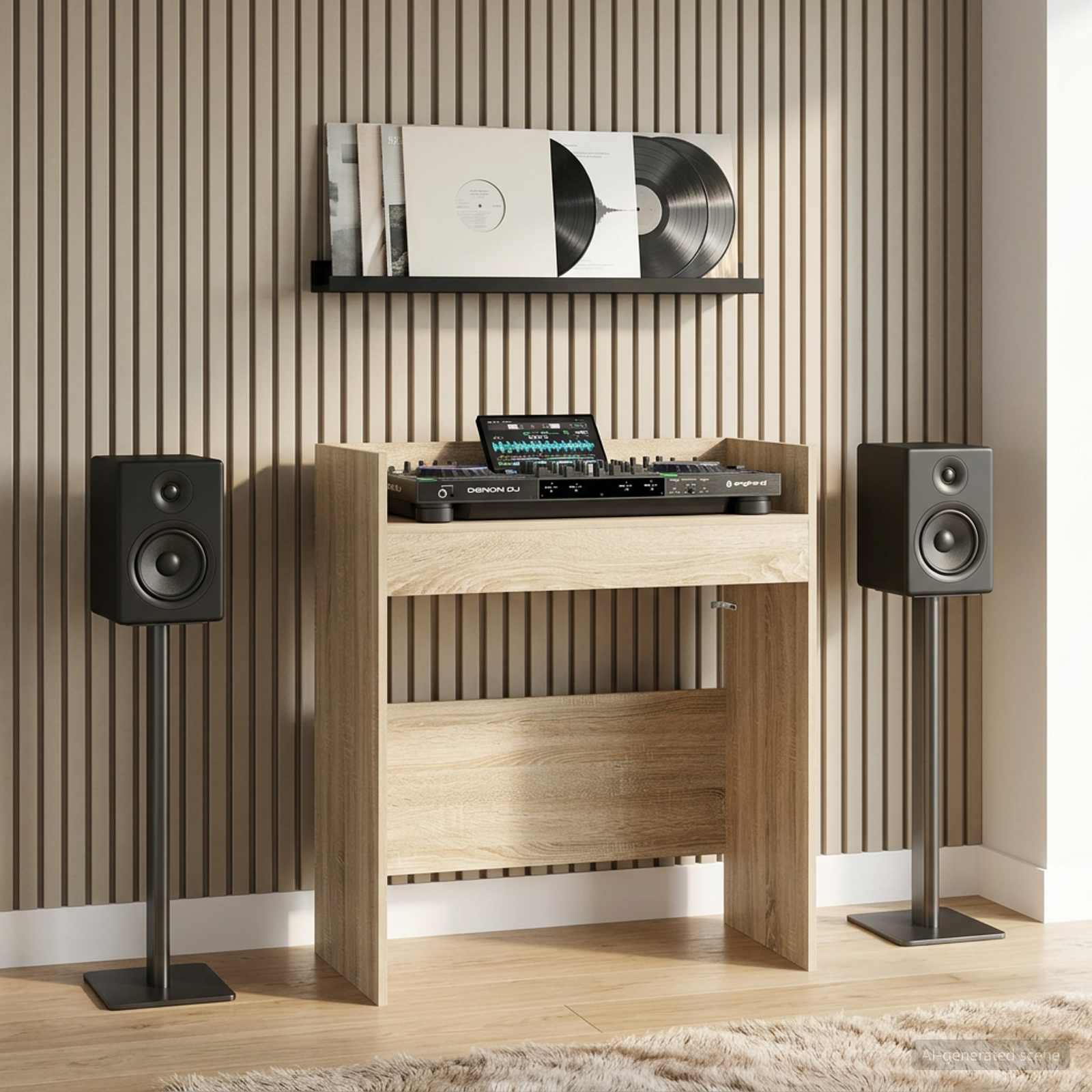DJ Tisch Weiß 102 x 45 x 102 cm Holzwerkstoff