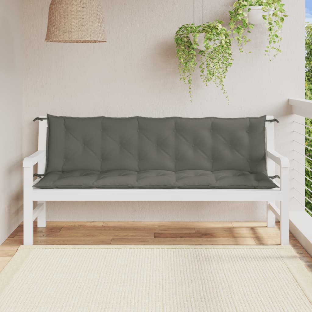 Gartenbank-Auflagen 2 Stk. Melange Anthrazit 100x50x7 cm Stoff