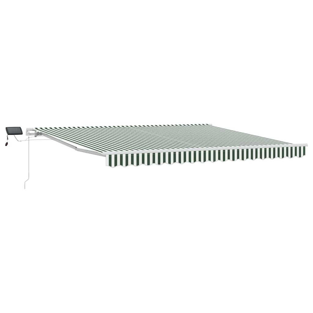 Markise Manuell Einziehbar mit LED 300x250 cm Blau und Weiß