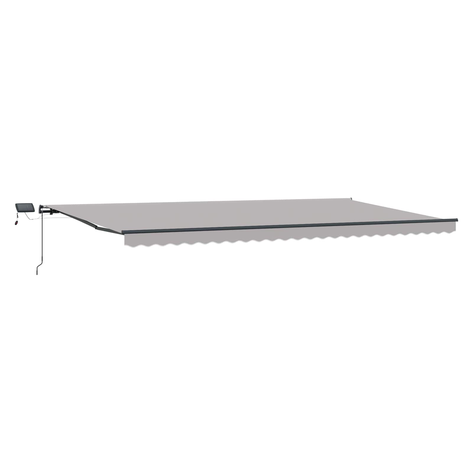Markise Manuell Einziehbar mit LED 300x250 cm Blau und Weiß