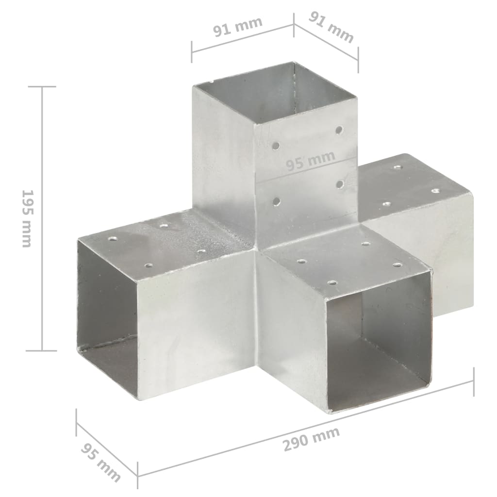 Pfostenverbinder L-Form Verzinktes Metall 71 x 71 mm