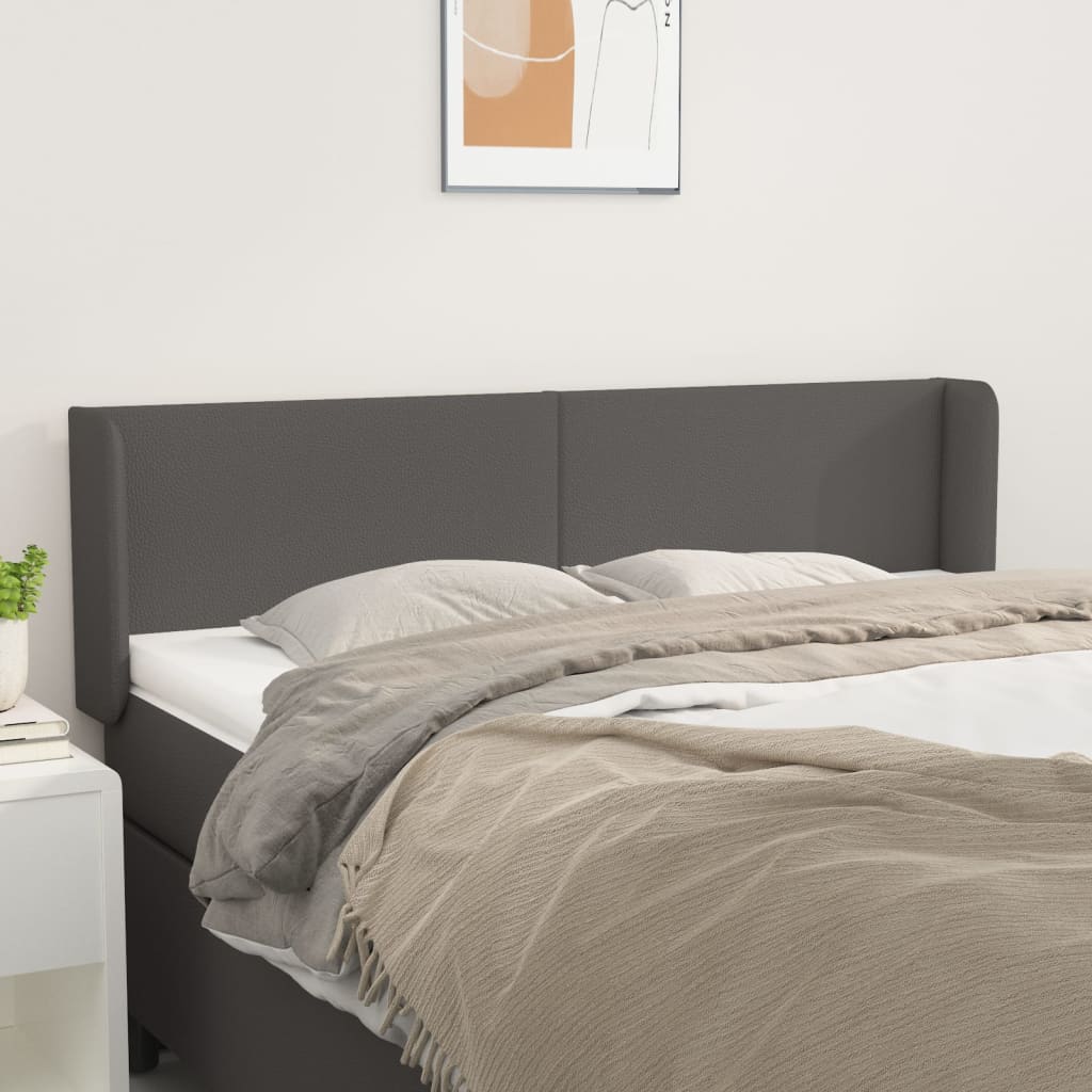 Kopfteil mit Ohren Creme 83x16x78/88 cm Kunstleder