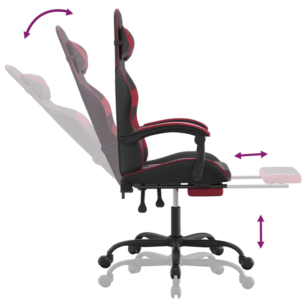 Gaming-Stuhl Drehbar Schwarz und Rot Kunstleder