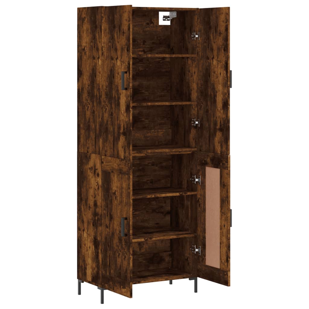 Highboard Betongrau 69,5x34x180 cm Holzwerkstoff