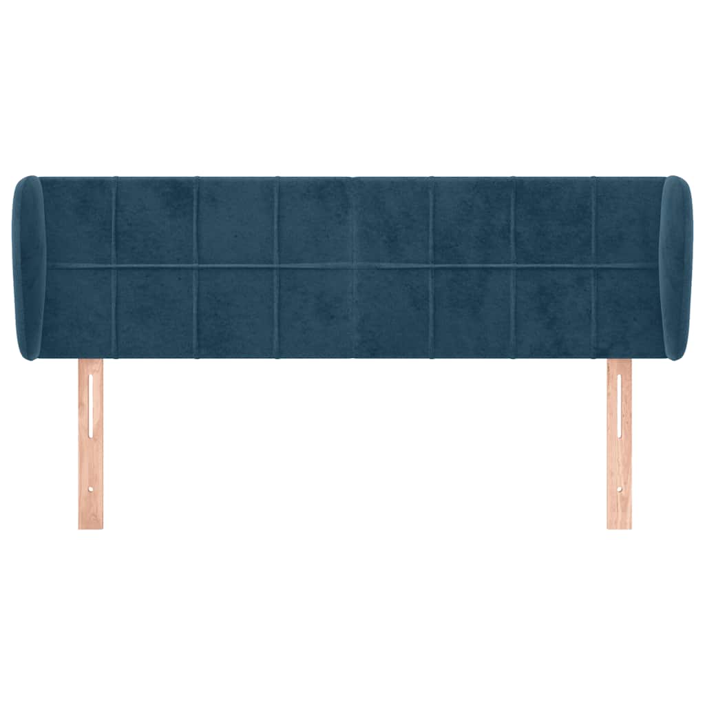 Kopfteil mit Ohren Dunkelblau 93x23x78/88 cm Samt