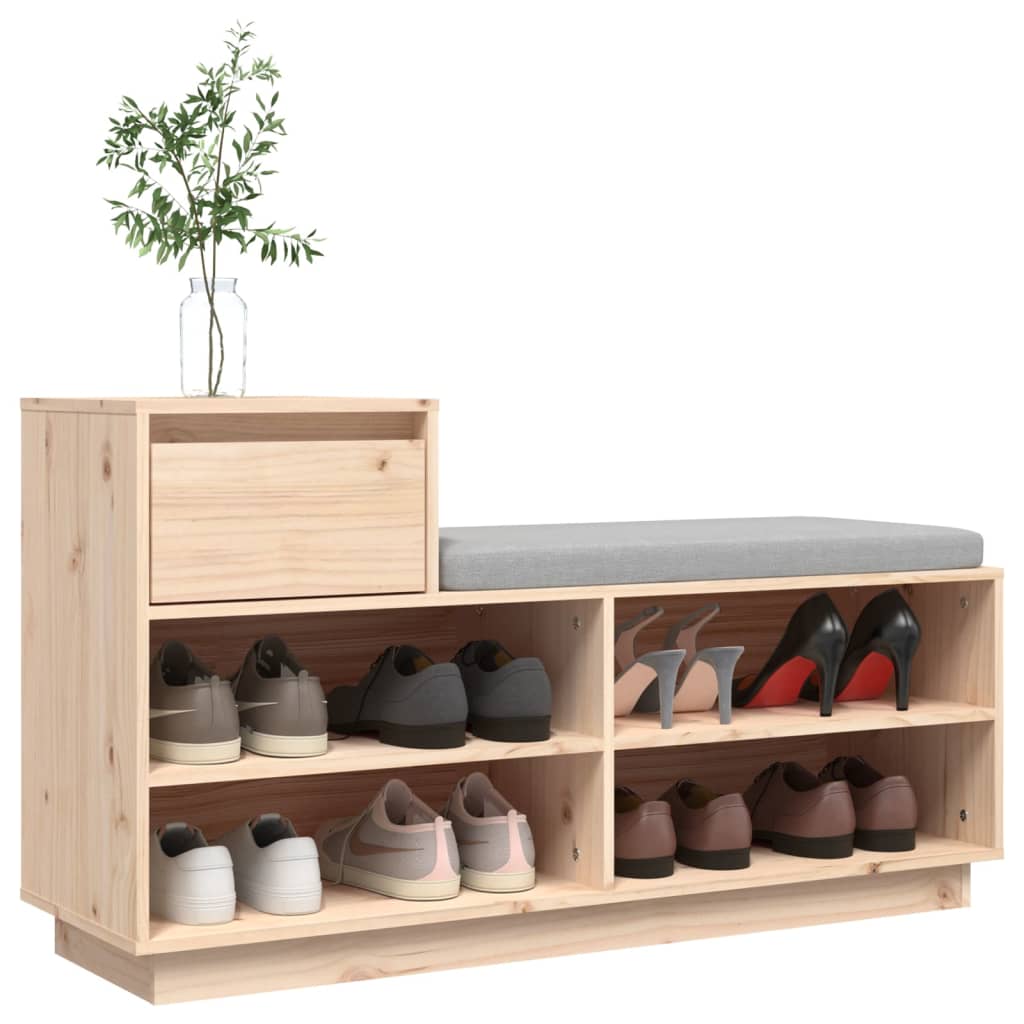 Schuhregal Honigbraun 110x34x61 cm Massivholz Kiefer