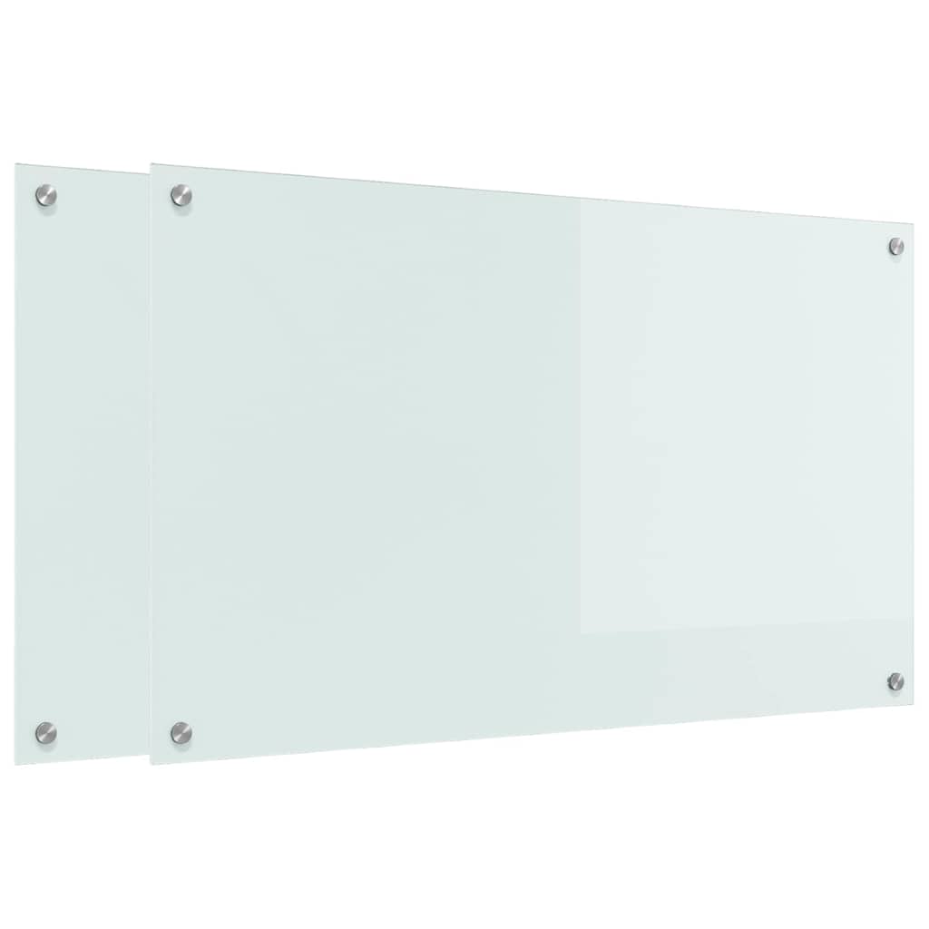 Küchenrückwand 2 pcs Weiß 70 x 40 cm Gehärtetes Glas