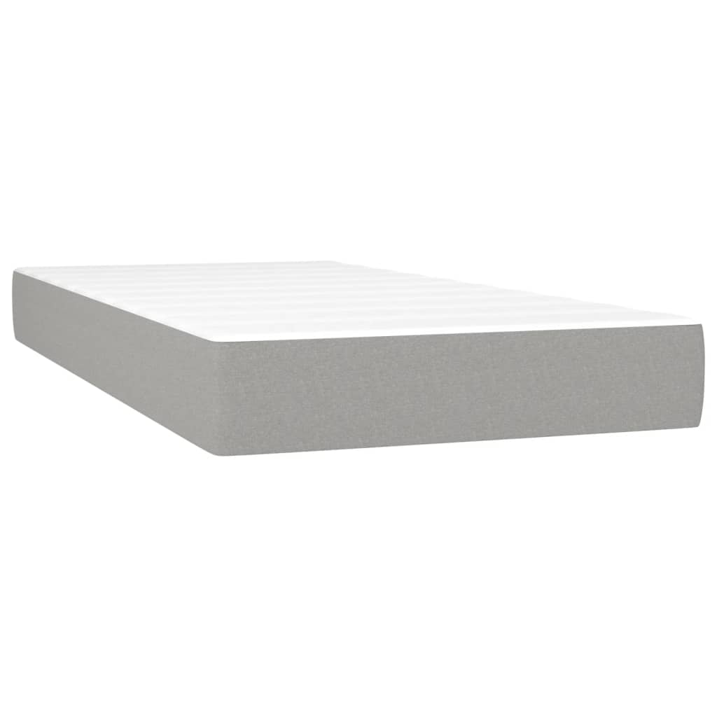 Taschenfederkernmatratze Mittel Hellgrau 100x203x20 cm Stoff