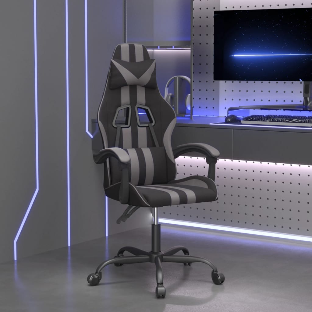 Gaming-Stuhl Drehbar Schwarz und Blau Kunstleder