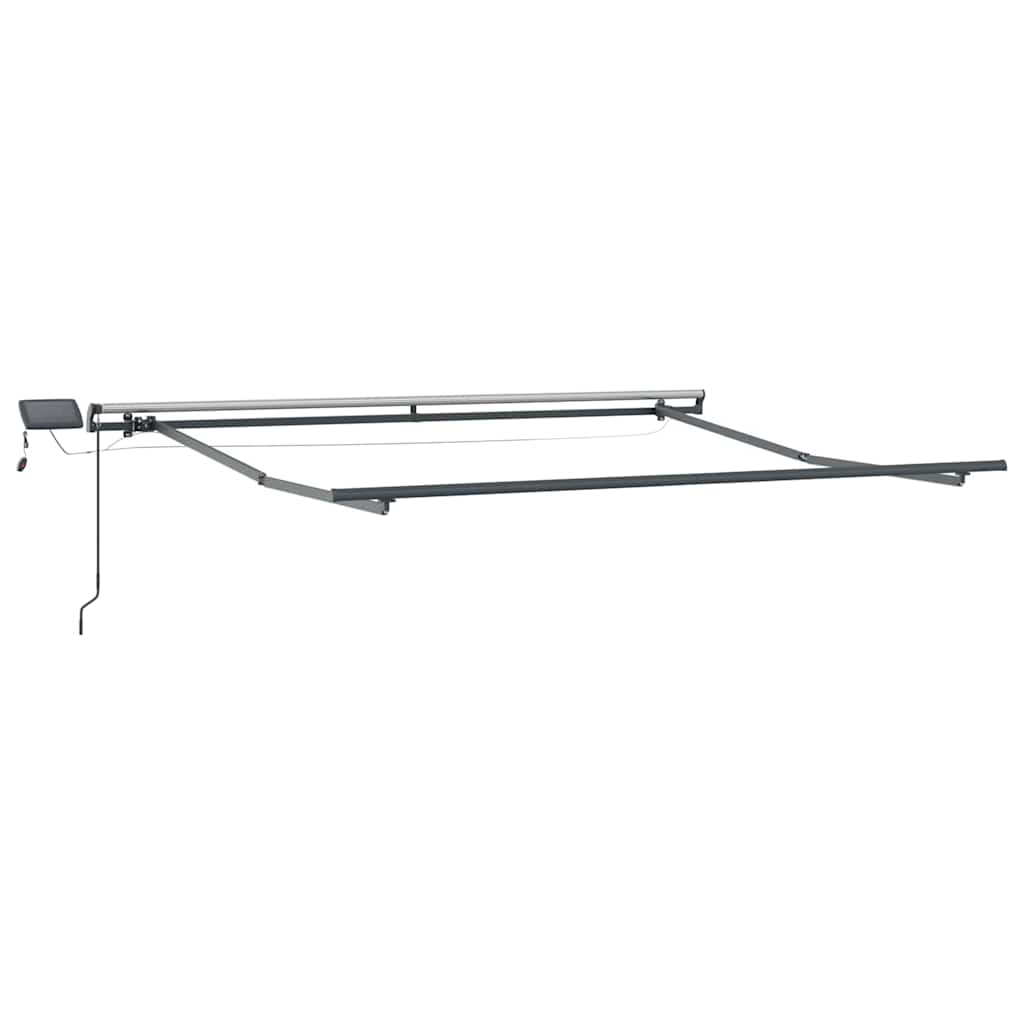 Markise Manuell Einziehbar mit LED 300x250 cm Blau und Weiß