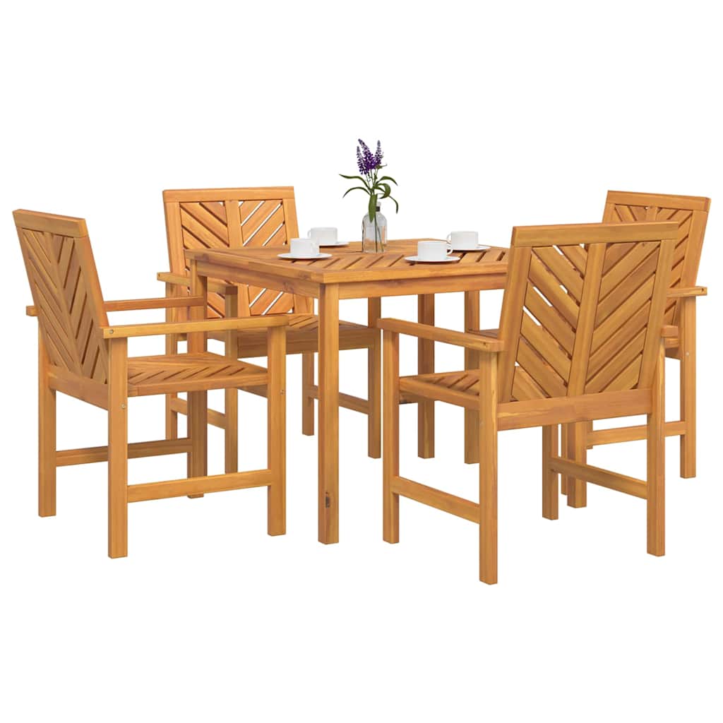 Garten Essgruppe 3 Stk. Braun Massivholz Akazie