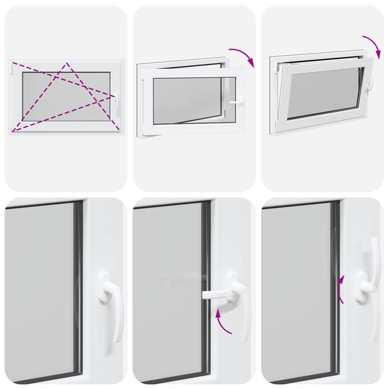 Kellerfenster RISOR 50 x 50 cm PVC und Glas Weiß