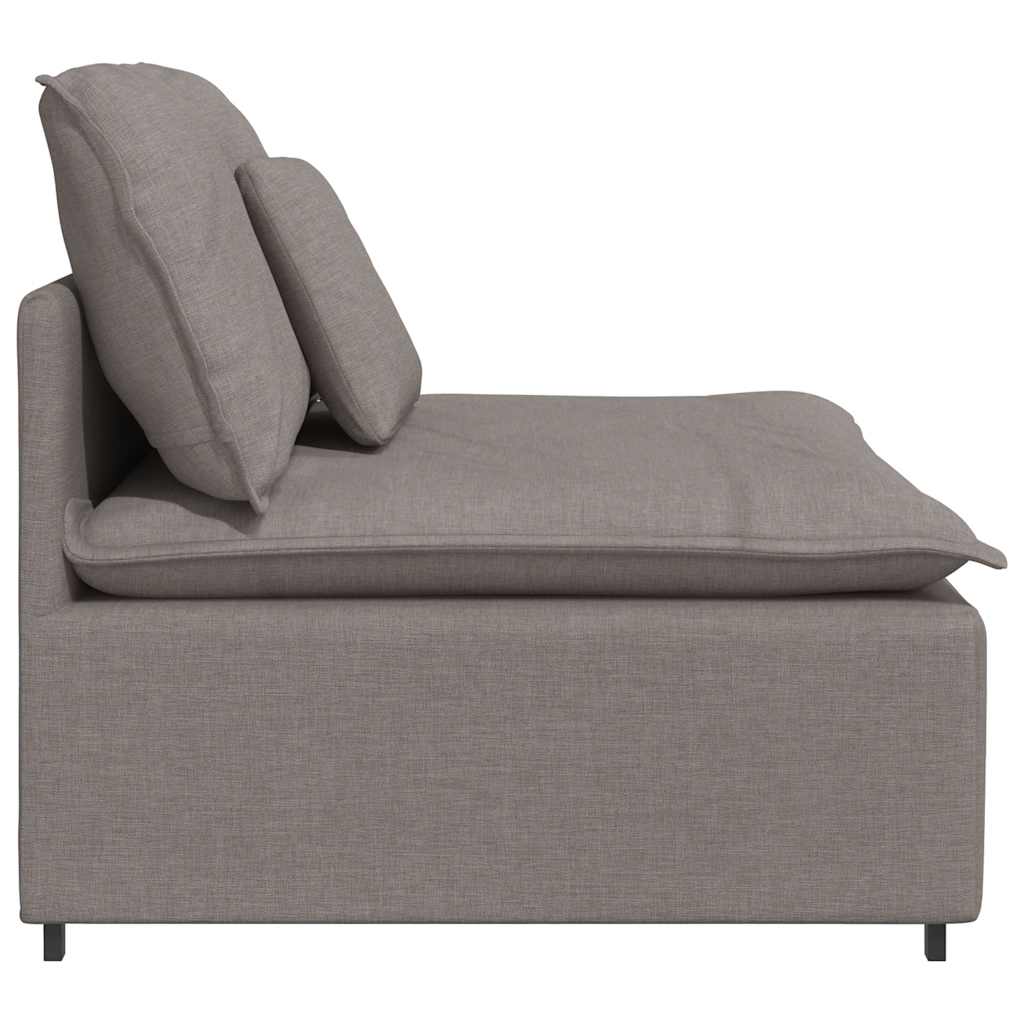 Modulares Sofa Endmodul mit Armlehne Kissen Hellgrau 100 cm