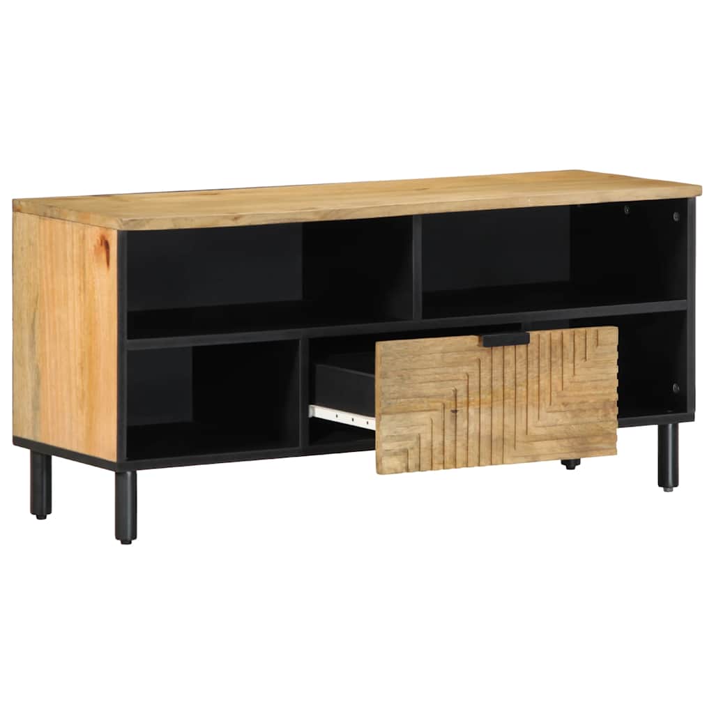 TV-Schränk mit Regal Braun 100 x 33 x 46 cm Massivholz Mango