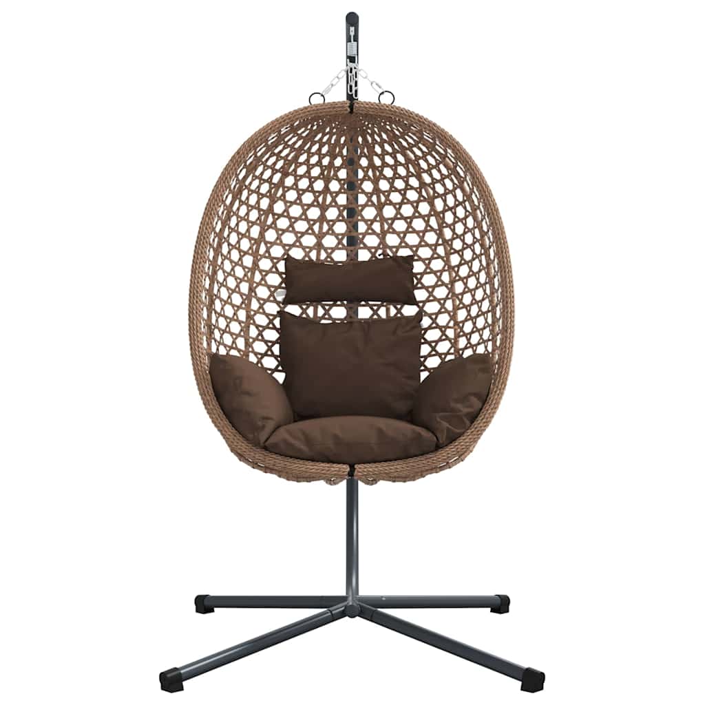 Hängendes Ei-Stuhl Hellcreme 104 x 100 x 191 cm Poly-Rattan