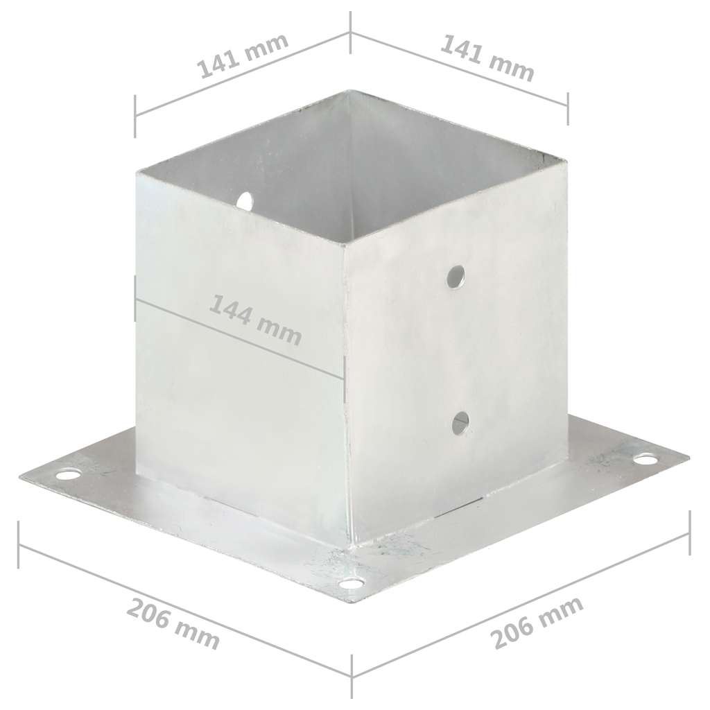 Pfostenanker 4 Stk. Verzinktes Metall 71 mm