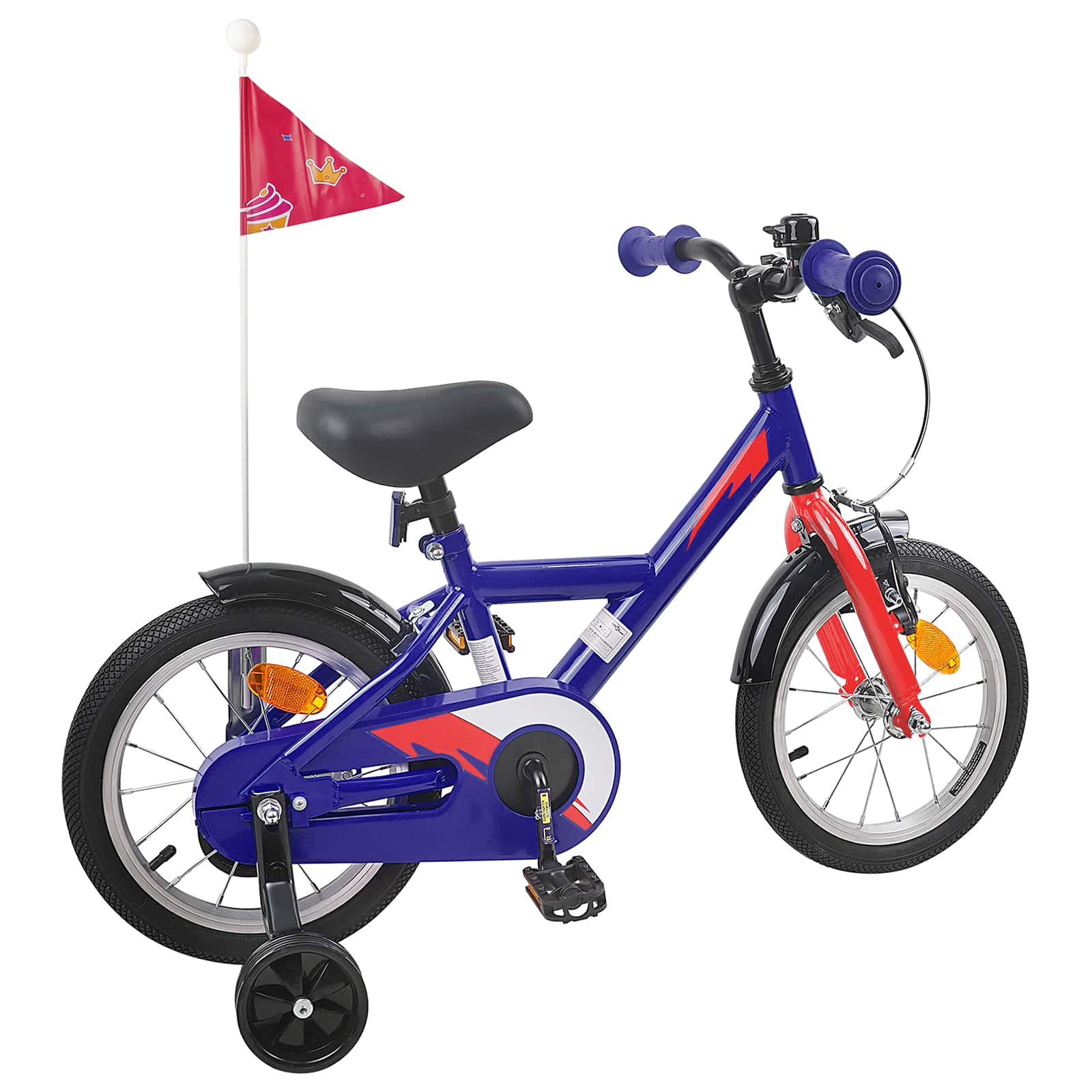 Kinderfahrrad 12 Zoll für 2-4 Jahre alt Schwarz