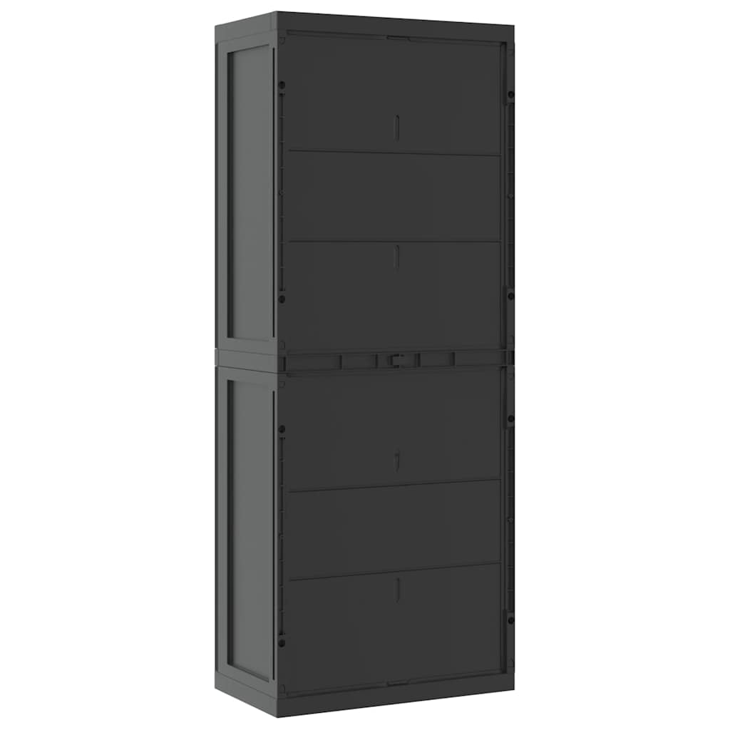 Gartenschrank Grau und Schwarz 65x37x85 cm PP