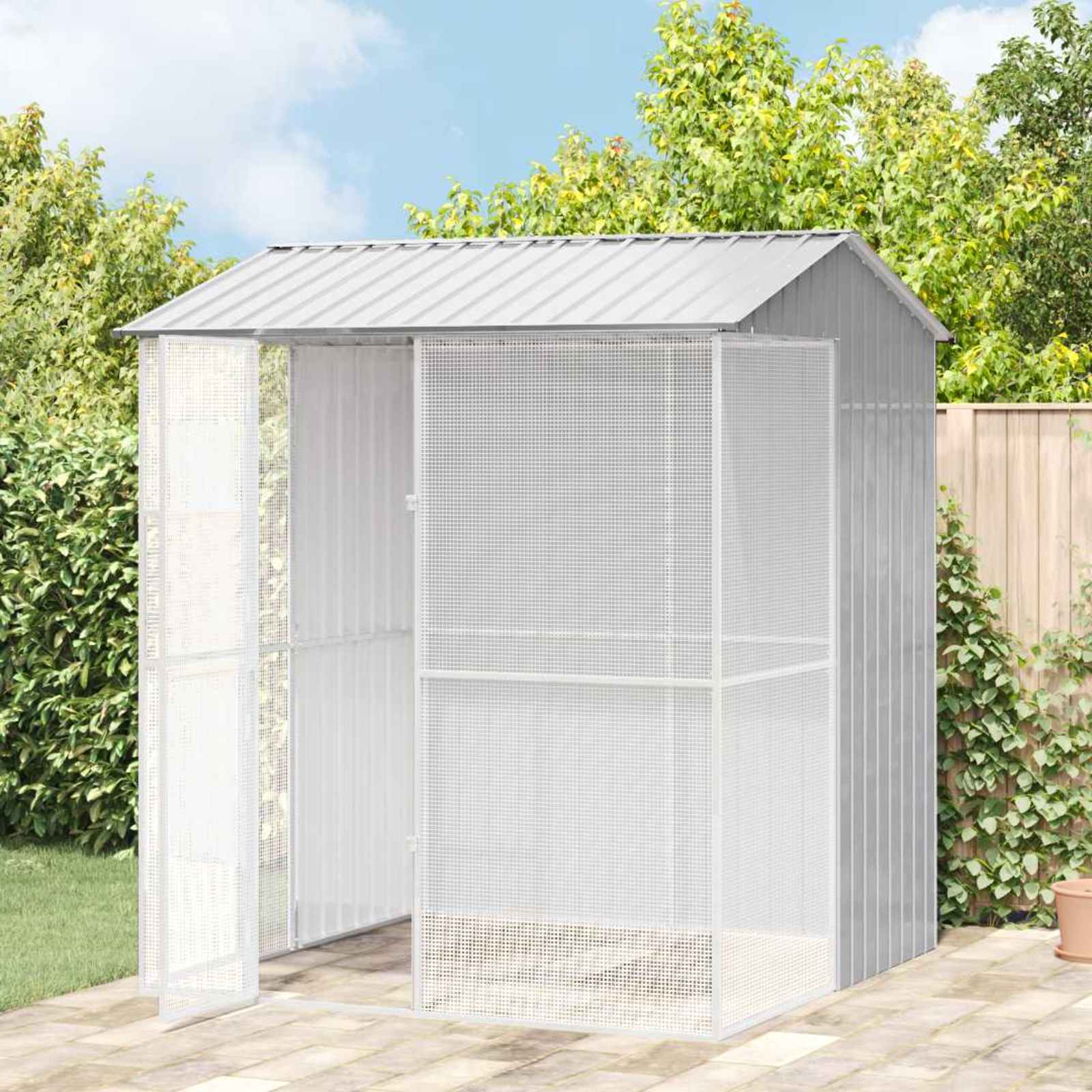 Vogelkäfig Anthrazit 215 x 110 x 247 cm Verzinkter Stahl