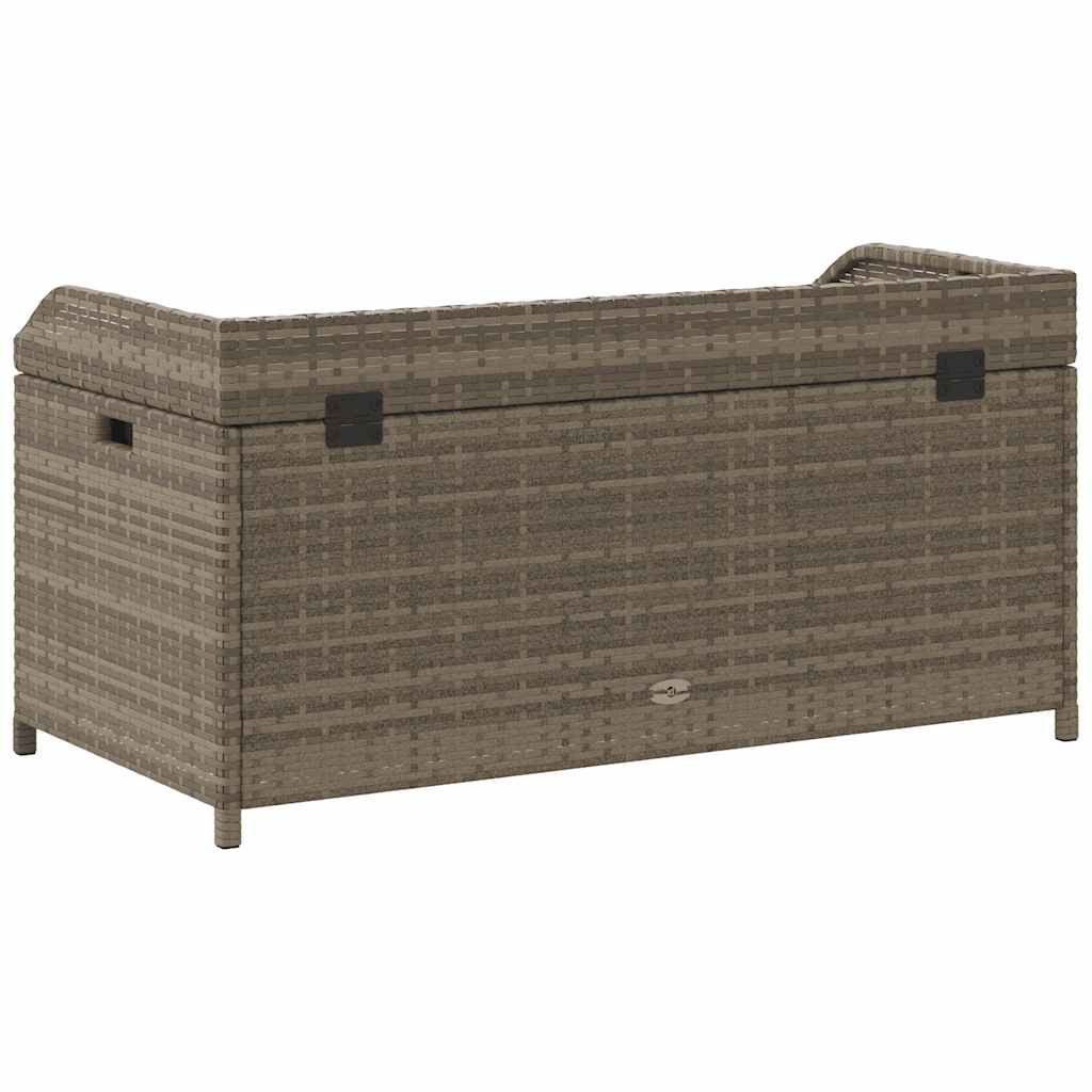 Bank mit Stauraum Schwarz 100x50x52 cm Poly Rattan Akazienholz