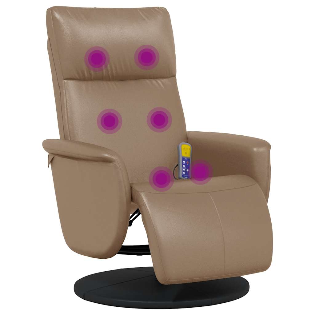Massagesessel mit Fußteil Creme Kunstleder