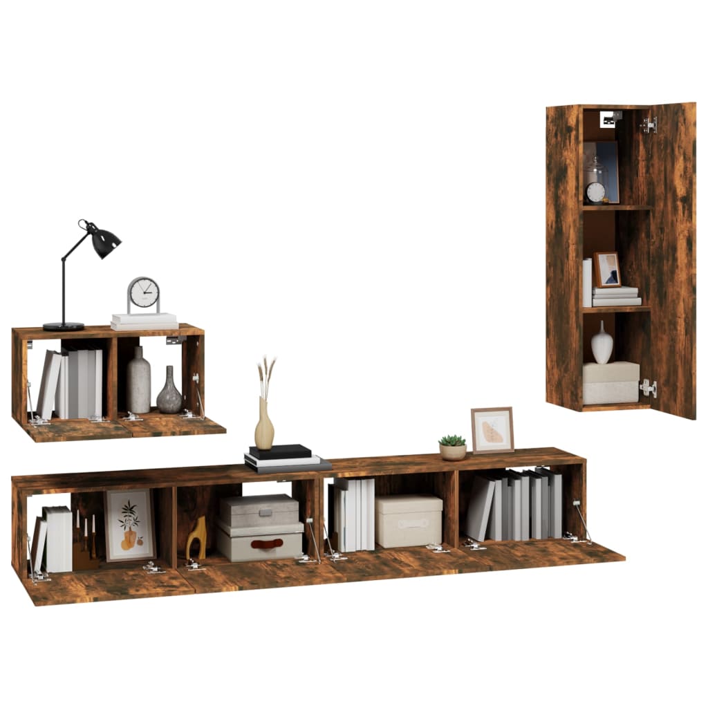 4-tlg. TV-Schrank-Set Sonoma-Eiche Holzwerkstoff