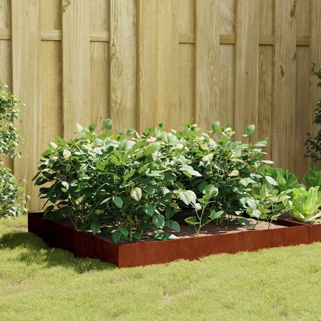 Hochbeet 100x100x18,5 cm Cortenstahl