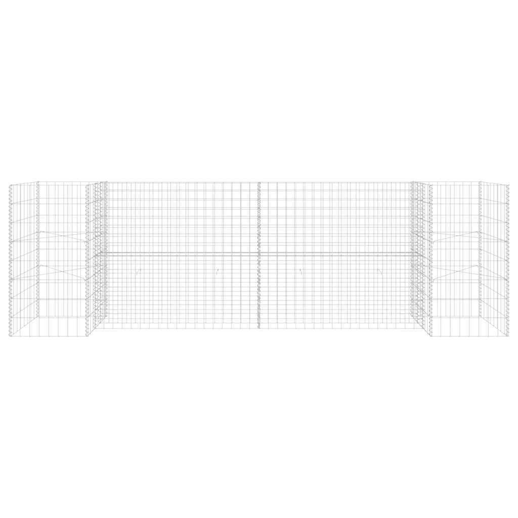 H-förmiger Gabionen-Pflanzkorb Stahldraht 260x40x40 cm