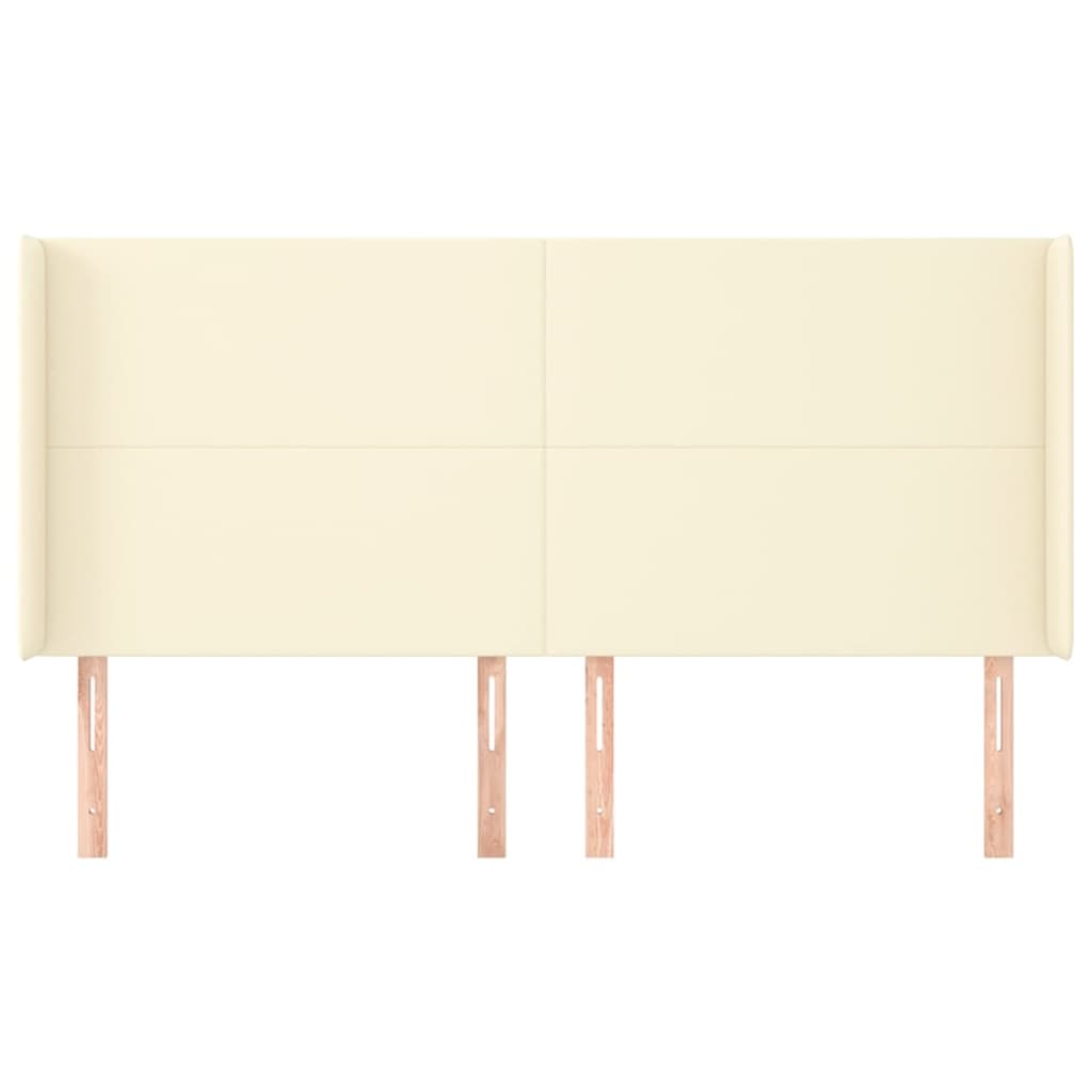 Kopfteil mit Ohren Creme 83x16x78/88 cm Kunstleder