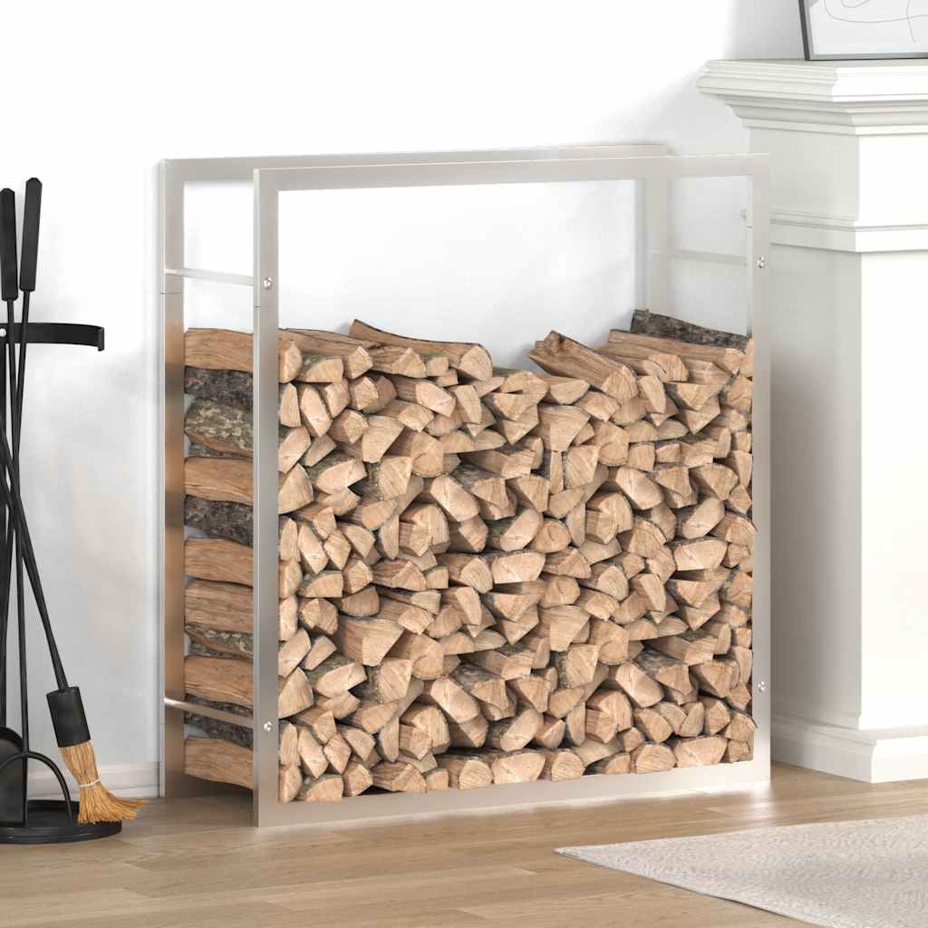Brennholzregal 50x28x94 cm Edelstahl