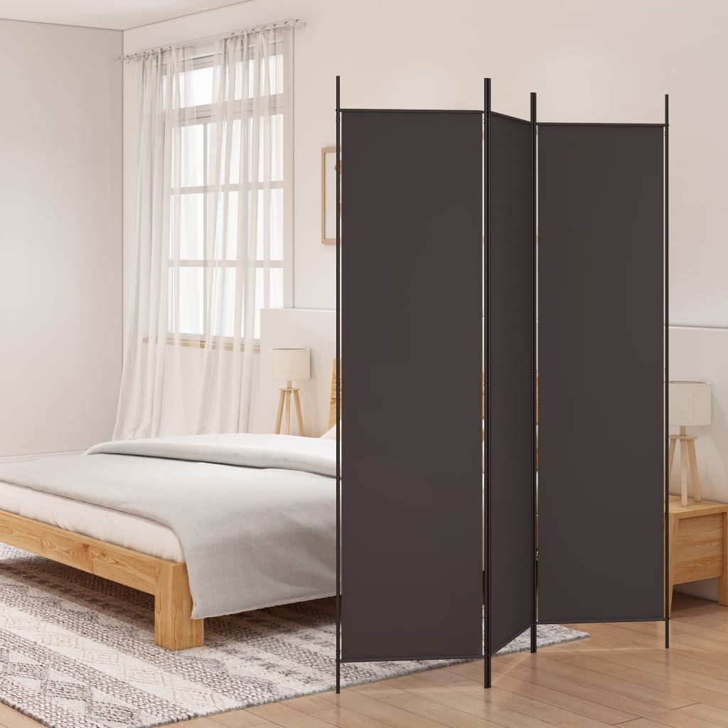 3-tlg. Paravent Schwarz 150x200 cm Stoff