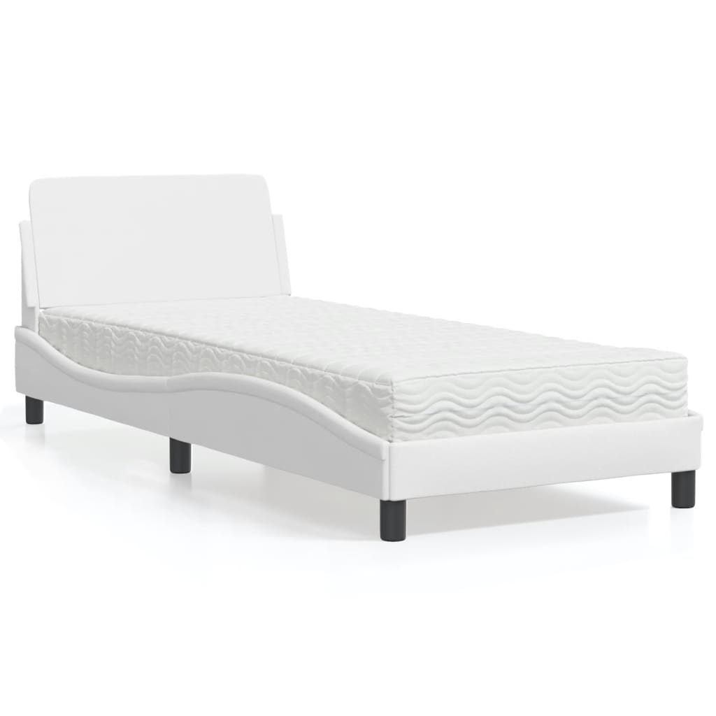Bett mit Matratze "Dover" Schwarz 80x200 cm Kunstleder