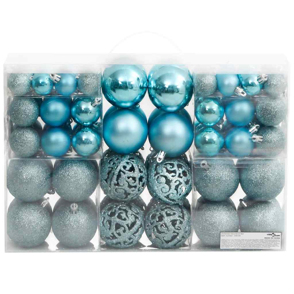 100-tlg. Weihnachtskugel-Set Weiß