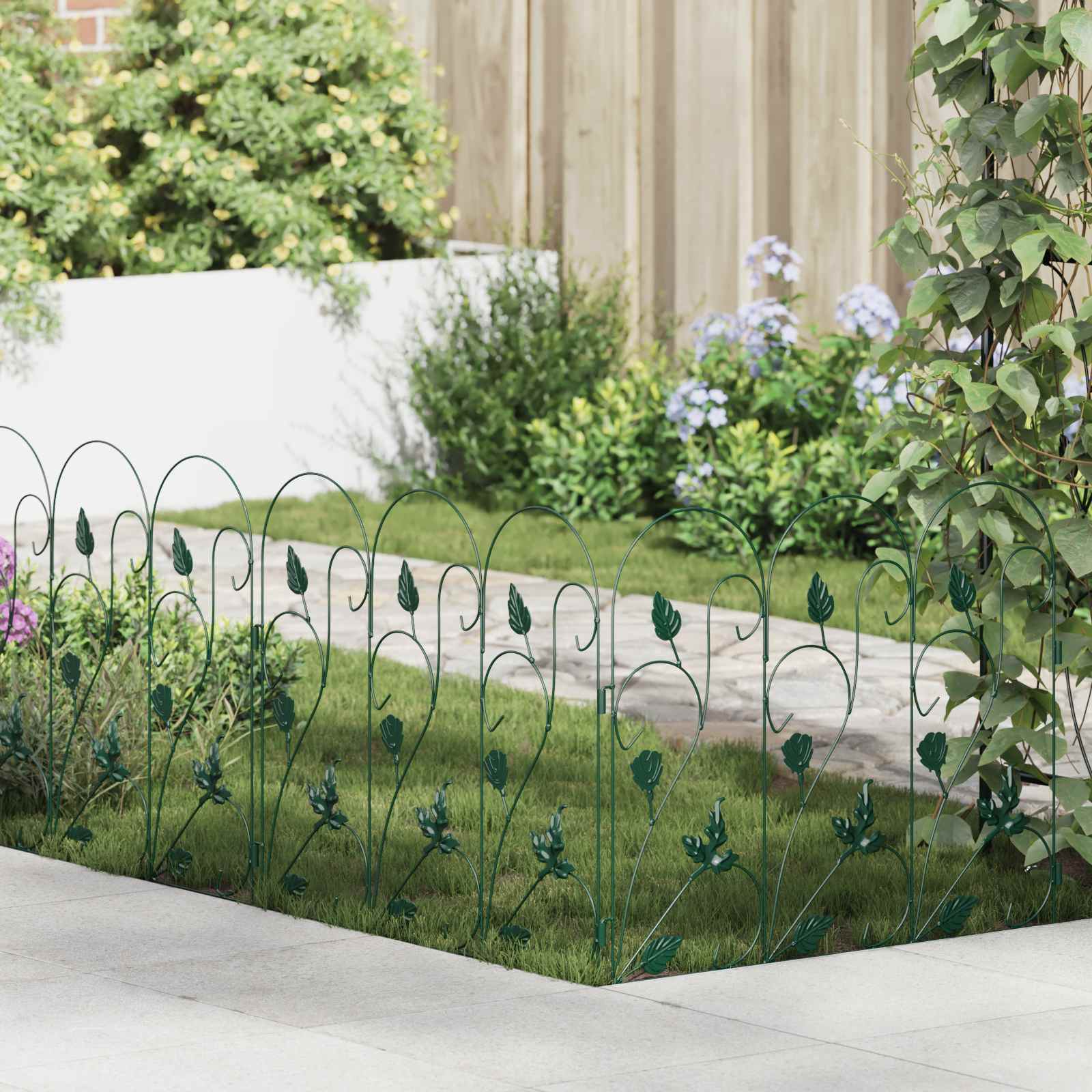Gartenzaun 5 pcs Schwarz Stahl