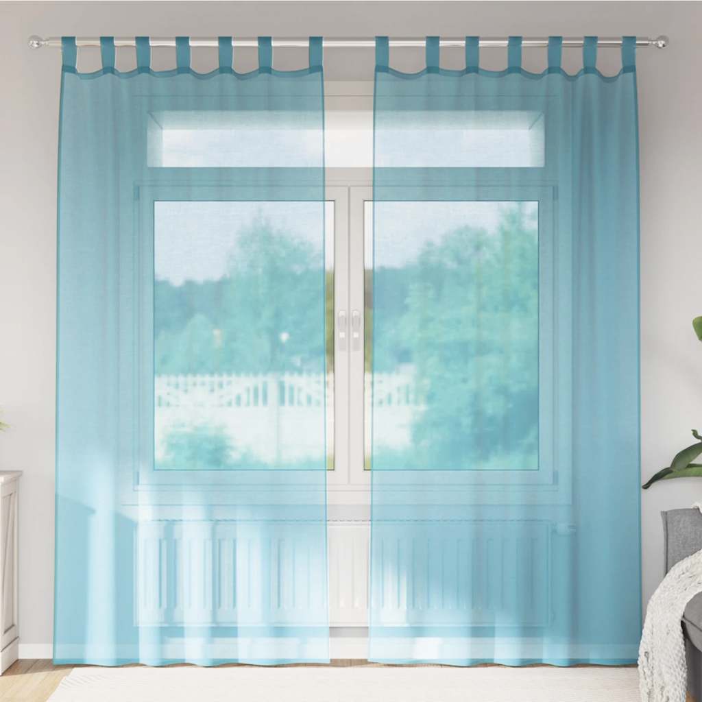 Voile Vorhänge mit Ösen 2 Stk. Apfelgrün 140x140 cm
