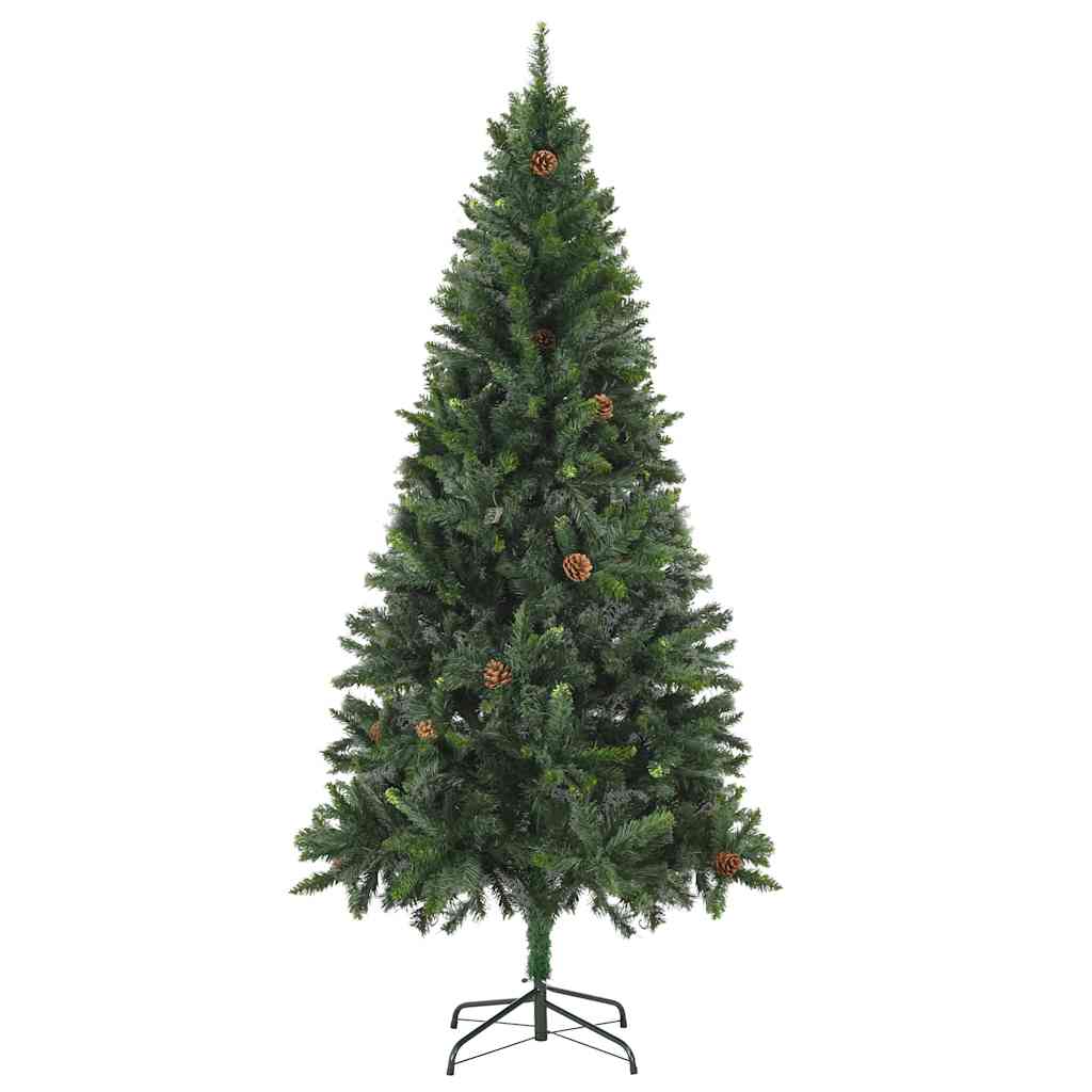 Künstlicher Weihnachtsbaum mit Beleuchtung & Kugeln Grün 180 cm