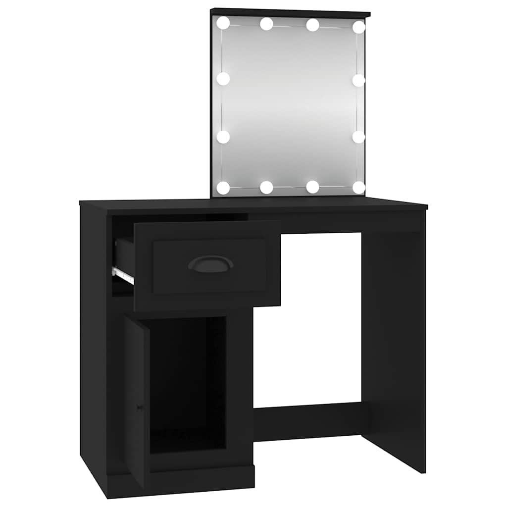 Schminktisch mit Spiegel Weiß 90x50x132,5 cm Holzwerkstoff